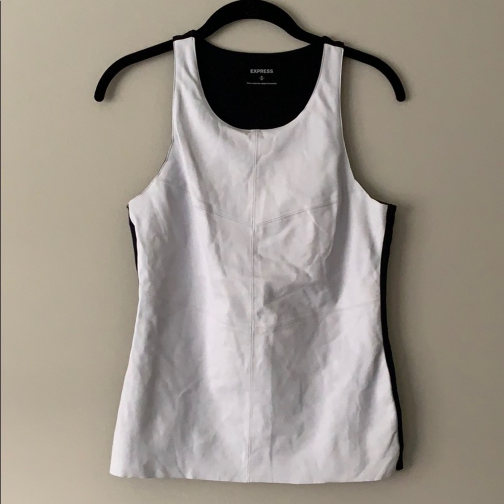 Express faux leather front tank